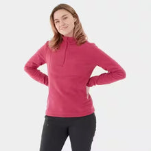 Load image into Gallery viewer, Women’s mountain hiking fleece jacket, mh100 half zip - pink