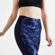 Load image into Gallery viewer, Women's phone pocket fitness high-waisted leggings, blue - Sunny Outdoors