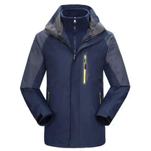 Load image into Gallery viewer, 3 in 1 hiking jacket Outdoor waterproof, windproof mountaineering jacket with detachable hat and fleece jacket
