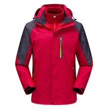 Load image into Gallery viewer, 3 in 1 hiking jacket Outdoor waterproof, windproof mountaineering jacket with detachable hat and fleece jacket