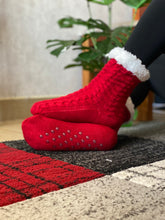 Load image into Gallery viewer, Warm Fleece Socks Mens Womens Knitted Cozy Fleece-Lined Socks With Grippers For Cold Nights Winter Nights