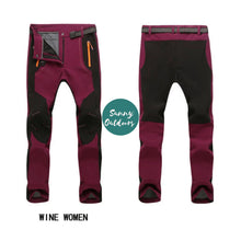 Load image into Gallery viewer, Womens hiking pants with fleece, waterproof, windproof outdoor pants for hiking, fishing, camping, hunting