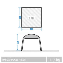 Load image into Gallery viewer, Camping living room with poles arpenaz base fresh 10-person