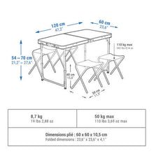 Load image into Gallery viewer, Folding camping table and stools - for 4-6 people - Sunny Outdoors
