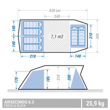 Load image into Gallery viewer, Inflatable camping tent - air seconds 6.3 f&b - 6 people - 3 bedrooms