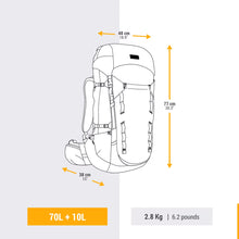 Load image into Gallery viewer, Men's Trekking 70+10L Backpack MT900 Symbium
