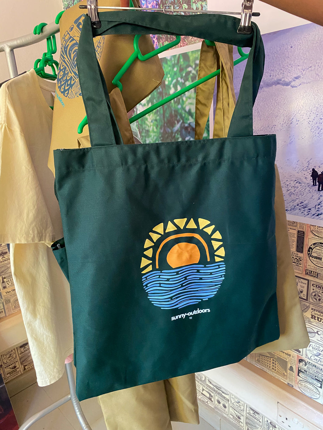 Sunny outdoors tote bag