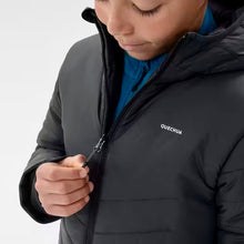 Load image into Gallery viewer, KIDS’ PADDED HIKING JACKET - HYBRID AGED 7-15 - BLACK
