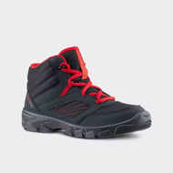 Kids’ mid-rise laced hiking boots, UK sizes JR 2.5 - 5, NH100 - Grey