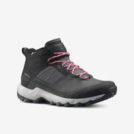 Women's waterproof walking boots - mh500 mid - grey/pink