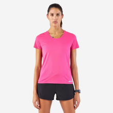 Load image into Gallery viewer, Women's pink running T-shirt, back view
