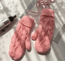 Load image into Gallery viewer, Custom-Knit Unisex Warm Fleece Mittens - Sunny Outdoors
