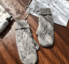 Load image into Gallery viewer, Custom-Knit Unisex Warm Fleece Mittens - Sunny Outdoors
