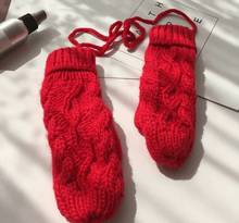 Load image into Gallery viewer, Custom-Knit Unisex Warm Fleece Mittens - Sunny Outdoors
