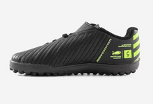 Load image into Gallery viewer, Kds&#39; Rip-Tab Turf Football Boots 100 Easy TF - Black/Yellow
