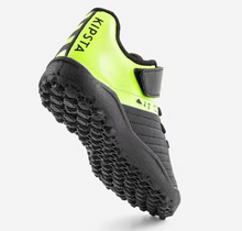 Load image into Gallery viewer, Kds&#39; Rip-Tab Turf Football Boots 100 Easy TF - Black/Yellow
