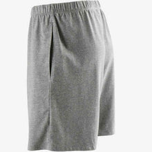 Load image into Gallery viewer, Men's short straight-cut cotton fitness shorts 100 with key pocket - grey - Sunny Outdoors
