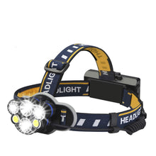 Load image into Gallery viewer, Cob Rechargeable 8-function Reclining LED Headlamp Waterproof Headlight Torch For Hiking, Climbing, Camping, Cycling, and Outdoors - Sunny Outdoors
