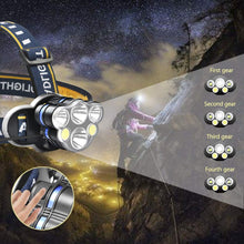 Load image into Gallery viewer, Cob Rechargeable 8-function Reclining LED Headlamp Waterproof Headlight Torch For Hiking, Climbing, Camping, Cycling, and Outdoors - Sunny Outdoors

