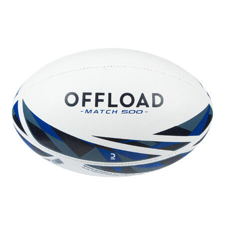 Size 5 rugby ball r500 match - blue