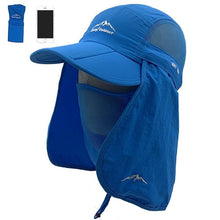 Load image into Gallery viewer, Unisex Sun Protection Baseball Cap With Detachable Neck and Face Flaps For Hiking or Fishing - Sunny Outdoors
