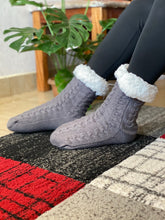 Load image into Gallery viewer, Warm Fleece Socks Mens Womens Knitted Cozy Fleece-Lined Socks With Grippers For Cold Nights Winter Nights - Sunny Outdoors
