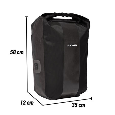 500 waterproof pannier rack bike bag 20l black – Sunny Outdoors