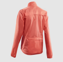 Load image into Gallery viewer, Women's cycling rainproof jacket 100 - coral - Sunny Outdoors

