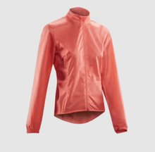 Load image into Gallery viewer, Women's cycling rainproof jacket 100 - coral - Sunny Outdoors
